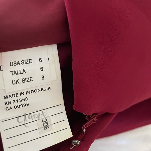 reddish-burgundy off the shoulder dress - Picture 4 of 4